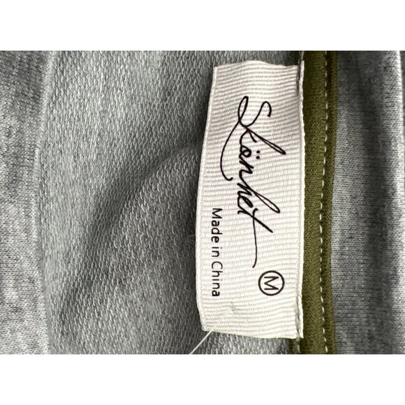 Skonhet Women Gray Faux Pearl Long Sleeve Tie Front Top Size M - Picture 7 of 8